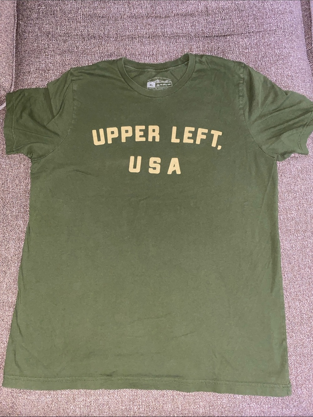 UPPER LEFT, USA TEE OLIVE GREEN SIZE XL UNISEX The Great PNW
